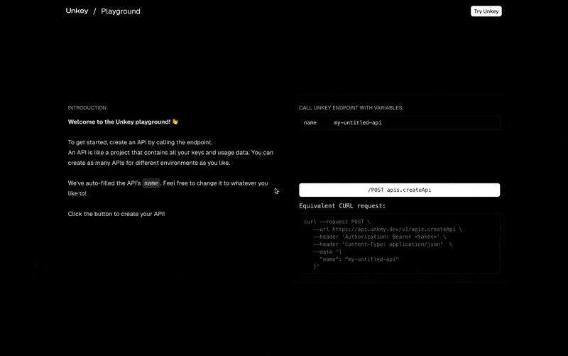 Unkey Playground Unkey