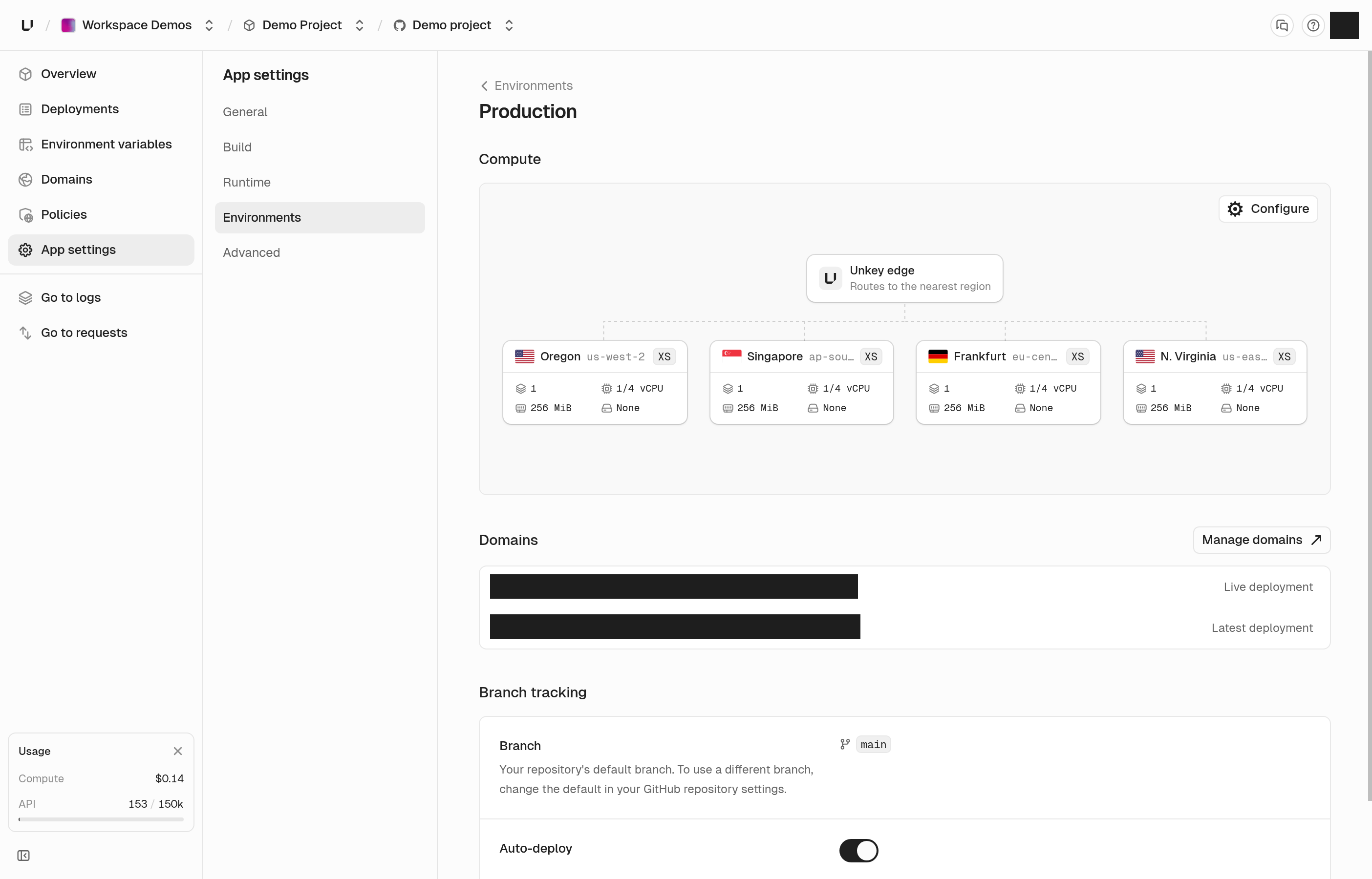 Environment page