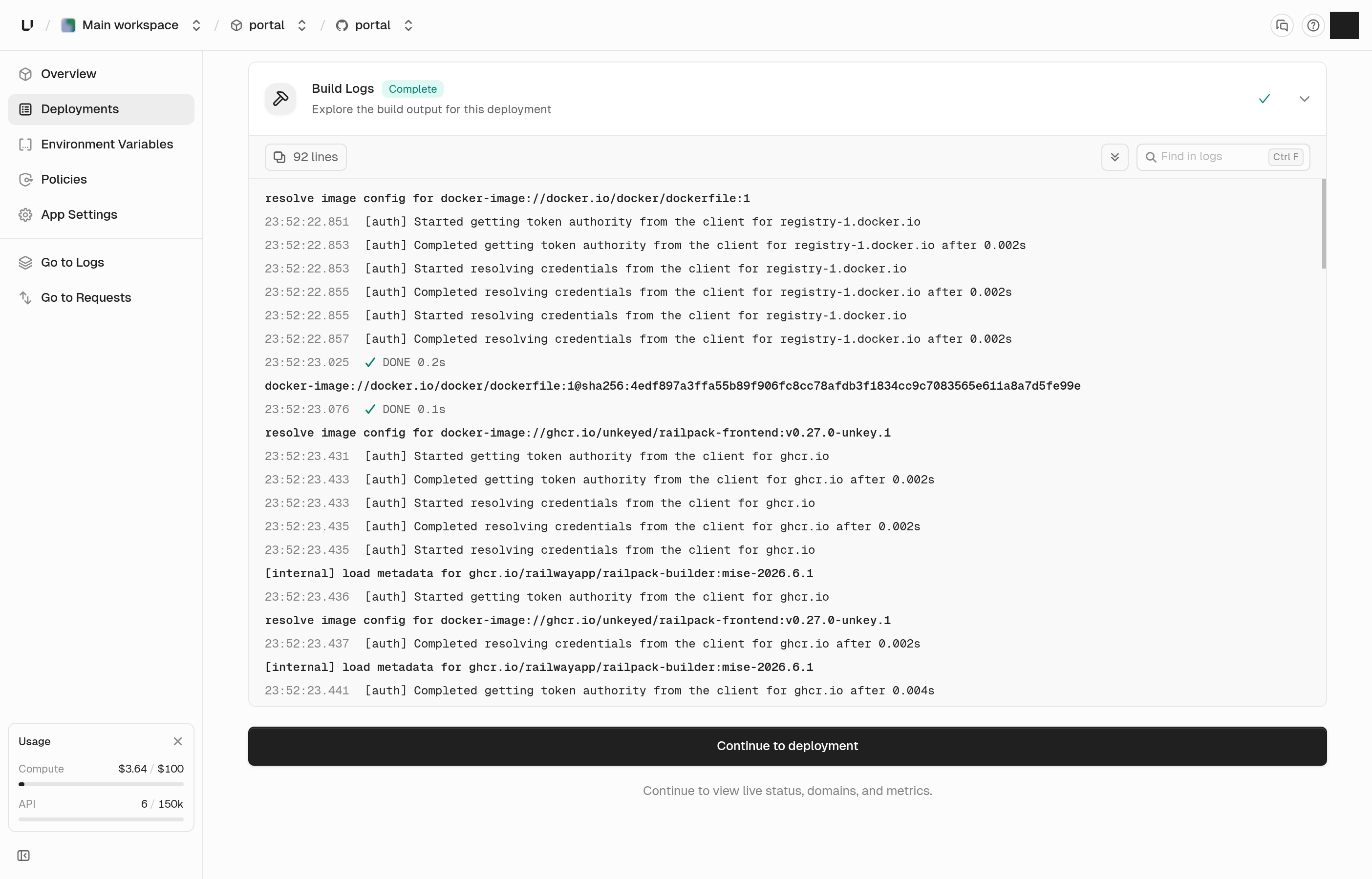 Build logs